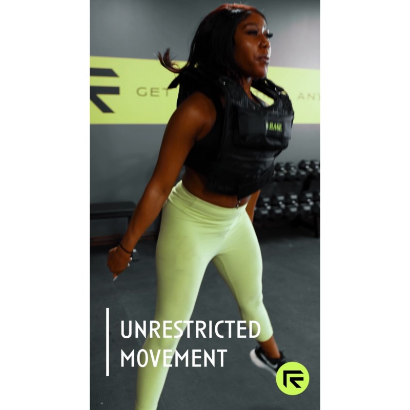 Rage Fitness 조정 가능한 남녀공용 가중 조끼, 검정색, (36 lbs) 무게 용량, (12 x 3 lbs) 탈착식 철제 무게, 체중 훈련, 심장 강화 운동, 근력 운동을 위한 트레이닝 피트니스 가중 재킷