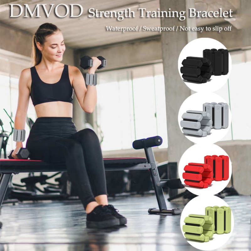 DMVOD 근력 운동 남성 및 여성을 위한 조절 가능한 손목 및 발목 무게, 2개 세트(각 1lb), 요가, 걷기, 달리기, 에어로빅, 체육관, 피트니스, 운동을 위한 착용 가능 가중치 팔찌