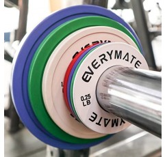 EVERYMATE 분수 마이크로 웨이트 플레이트 8개의 웨이트 플레이트 세트 0.25LB 0.5LB 0.75LB 1 LB 근력 훈련용 올림픽 바벨용 마이크로 플레이트 웨이트 플레이트