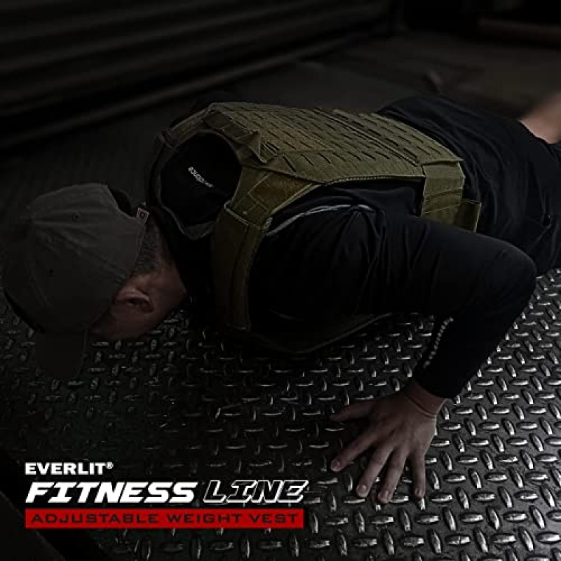 EVERLIT 조정 가능한 가중 조끼 14 Lbs/ 20 Lbs, 무게 포함, 체중 훈련용 피트니스 운동 남성 여성용 달리기
