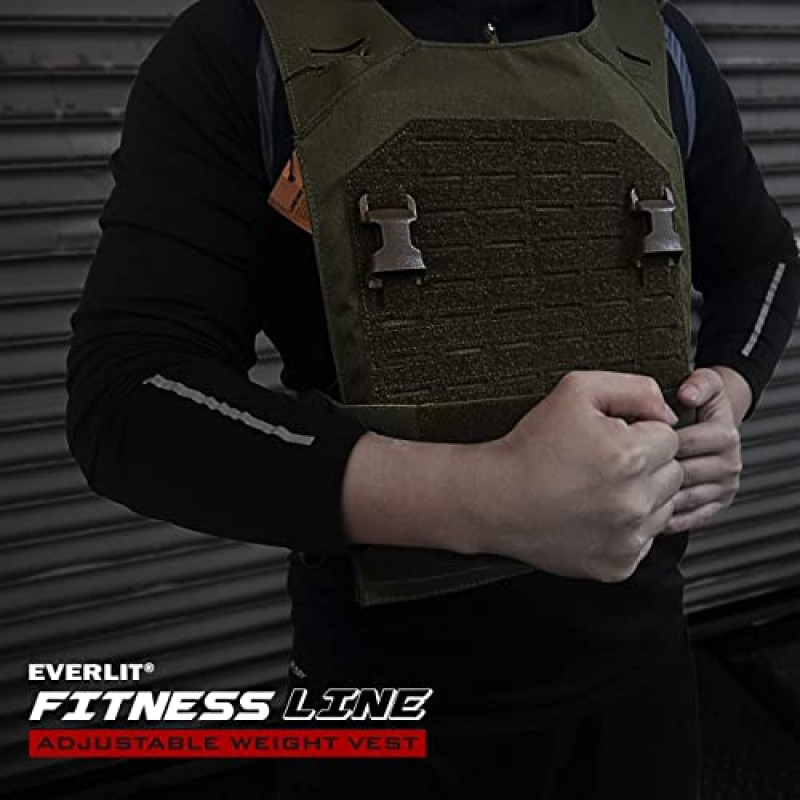 EVERLIT 조정 가능한 가중 조끼 14 Lbs/ 20 Lbs, 무게 포함, 체중 훈련용 피트니스 운동 남성 여성용 달리기