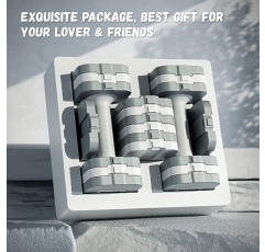RUNWE 빠른 조절 가능한 웨이트 세트 - 조절 가능한 덤벨 옵션 6 또는 10 LB 덤벨 2개 세트, 2 in 1 덤벨 및 푸시업 스탠드, 여성 및 남성용 핸드 웨이트 세트 홈 체육관용 운동 피트니스