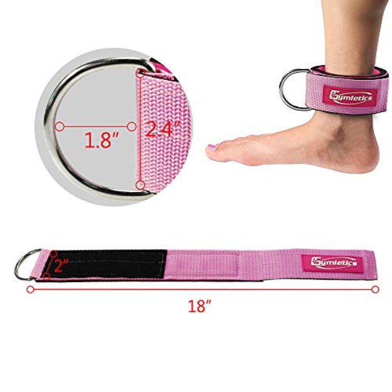 Gymletics 7팩 표준 세트용 바벨 스쿼트 패드, 엉덩이 밀어내기용 바벨 패드, 체육관 발목 스트랩 2개, 엉덩이 운동 밴드, 스쿼트 패드 안전 스트랩 2개 및 휴대용 가방…