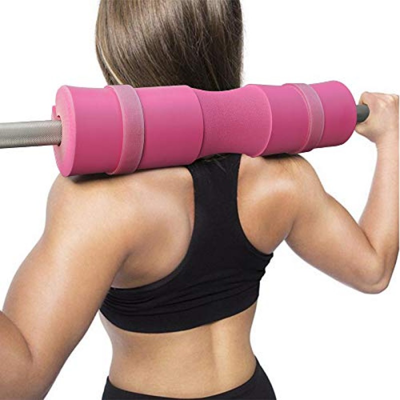 Gymletics 7팩 표준 세트용 바벨 스쿼트 패드, 엉덩이 밀어내기용 바벨 패드, 체육관 발목 스트랩 2개, 엉덩이 운동 밴드, 스쿼트 패드 안전 스트랩 2개 및 휴대용 가방…