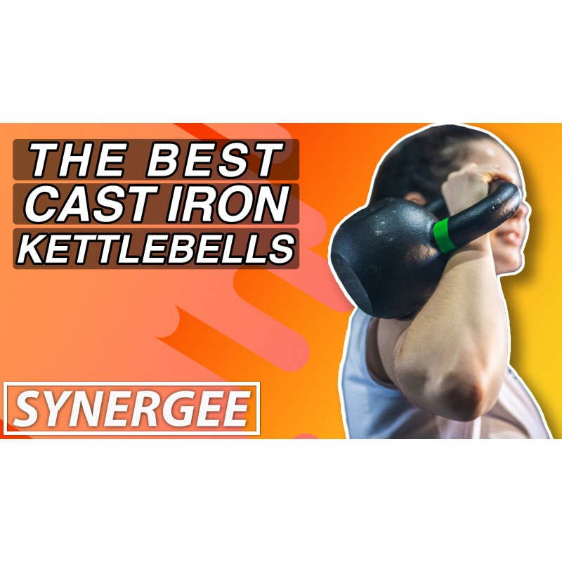 Synergee Cast Iron Kettlebells 근력 훈련, 컨디셔닝 및 기능성 피트니스를 위한 블랙 매트 케틀벨 웨이트
