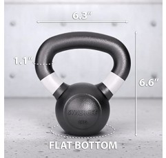 Synergee Cast Iron Kettlebells 근력 훈련, 컨디셔닝 및 기능성 피트니스를 위한 블랙 매트 케틀벨 웨이트