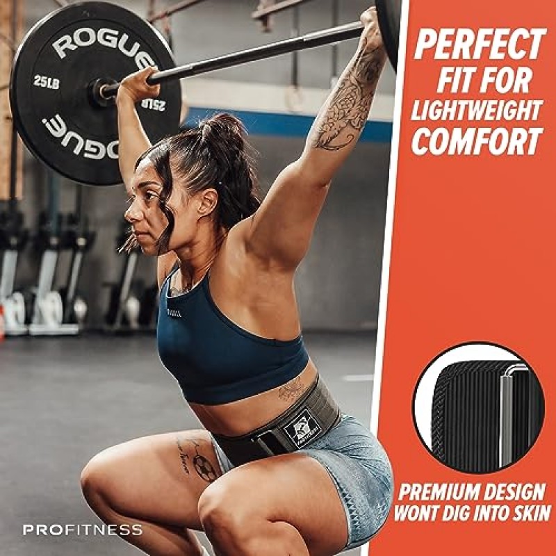ProFitness 역도 벨트(폭 4인치) - 성능 리프팅을 위한 잠금 웨이트 벨트 - 편안한 네오프렌을 사용한 남성 및 여성용 역도 조절식 리프팅 벨트 - 체육관 벨트