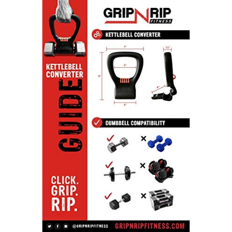 Grip N Rip Fitness 조정 가능한 덤벨 그립은 1-1.3