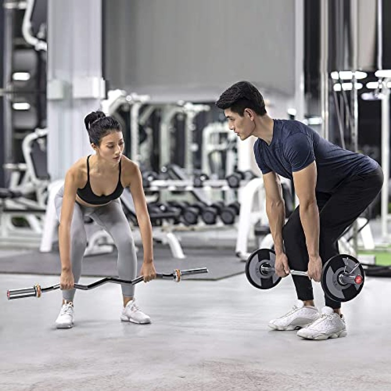 NW 컬 바 4피트 슈퍼 컬 바벨 역도용 330lb 용량, 2인치 웨이트 플레이트용 스레드 컬 바, 홈 피트니스에 적합
