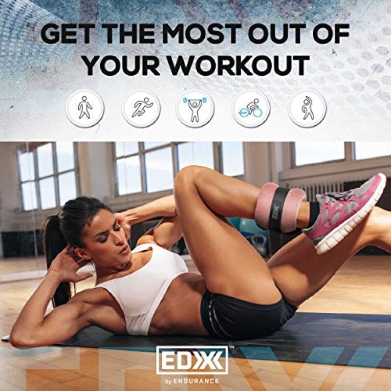 EDX 조절 가능한 발목 무게 | 팔, 다리, 손목 웨이트 스트랩 | 피트니스, 걷기, 조깅, 운동, 리프팅 2 팩 2lbs