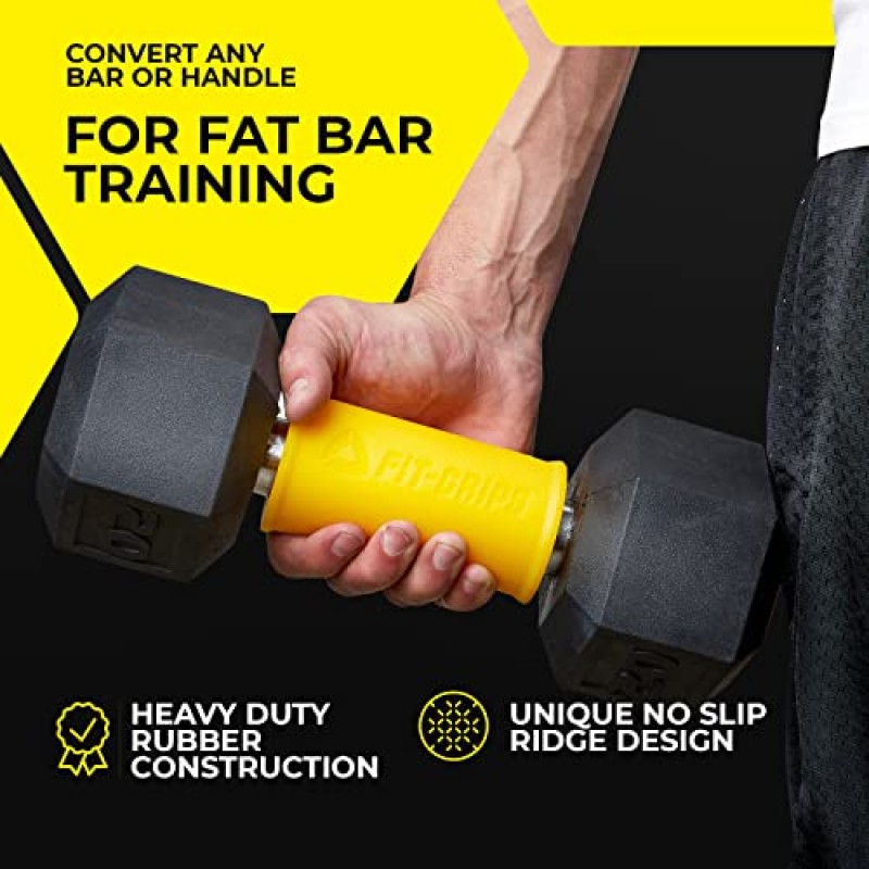 Core Prodigy Fit 그립 - 팻 바 역도, 바벨, 덤벨용 두꺼운 그립 트레이닝 어댑터