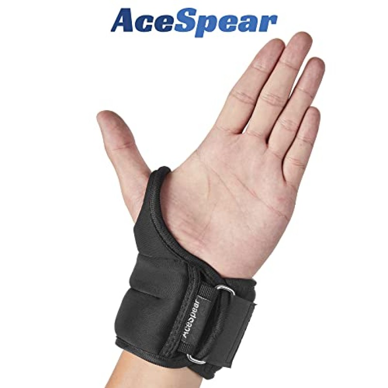 남성 여성을 위한 엄지 루프 잠금 장치가 있는 AceSpear 손목 무게 1lb*2 2lbs*2 3lbs*2 발목 무게 달리기 근력 훈련을 위한 가중 장갑 걷기 운동
