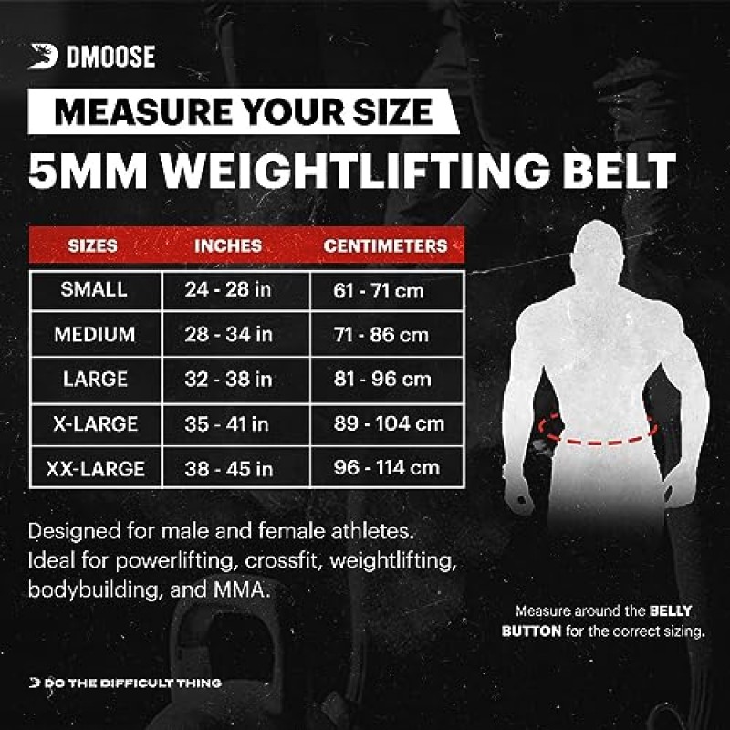 DMoose 역도 벨트, 5mm 두께 및 4인치 폭의 정품 가죽 체육관 벨트, 파워리프팅 형태 및 기술 개선, 역도용 운동 벨트, 파워리프팅, 스쿼트, 근력 훈련