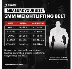 DMoose 역도 벨트, 5mm 두께 및 4인치 폭의 정품 가죽 체육관 벨트, 파워리프팅 형태 및 기술 개선, 역도용 운동 벨트, 파워리프팅, 스쿼트, 근력 훈련