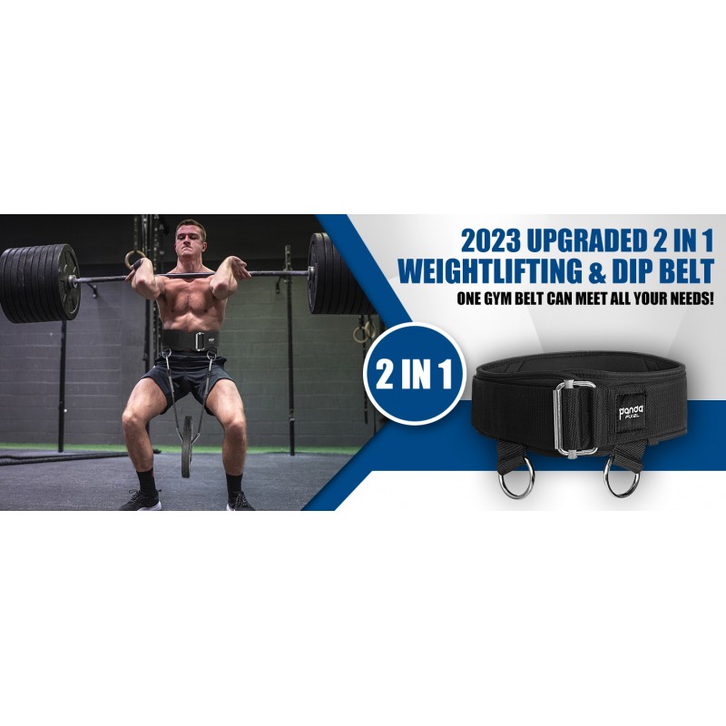 【2023 업그레이드】 역도 벨트 2-in-1 역도 및 딥 벨트 자동 잠금 웨이트 벨트(로프 포함) 역도용 다기능 리프팅 벨트 스쿼트 파워라이프 풀업 보비빌딩 크로스 트레이닝