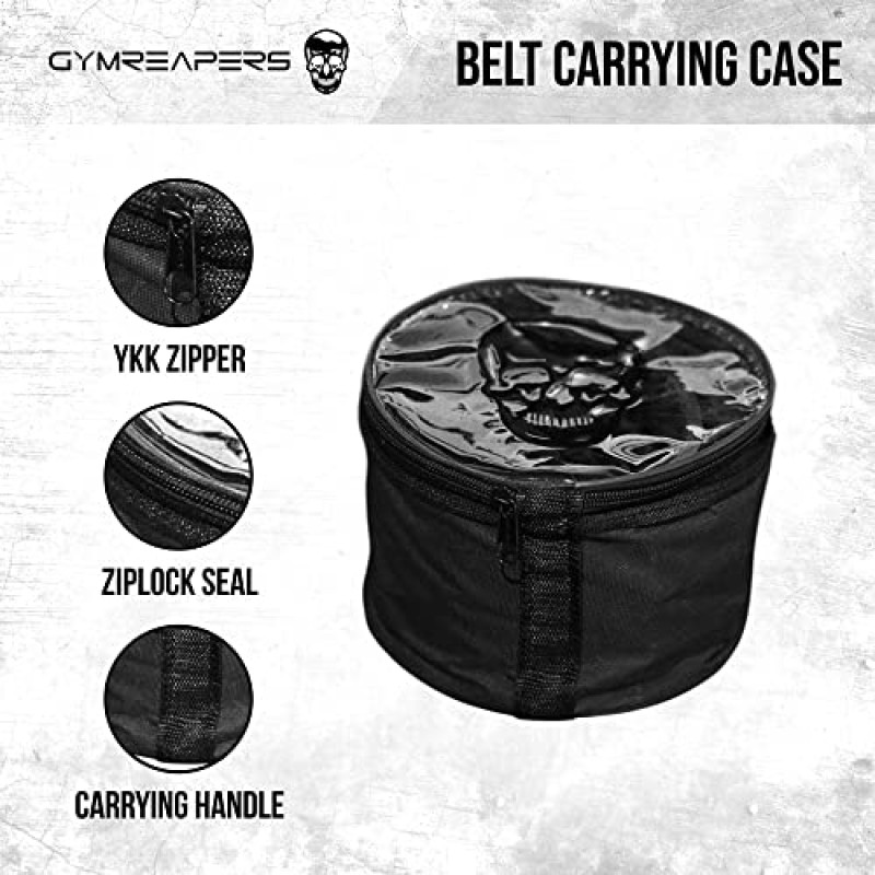 Gymreapers 역도 벨트 - 조절 가능한 버클이 있는 7MM 헤비듀티 프로 가죽 벨트 - 역도, 보디빌딩, 크로스 트레이닝을 위한 4인치 너비의 허리 지지대 안정화