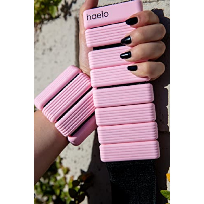 Haelo Hoops - 2개 세트(각 1lb) | 남성과 여성을 위한 조절 가능한 웨어러블 손목 및 발목 무게 | 요가, 댄스, 발레, 필라테스, 유산소 운동, 에어로빅, 걷기