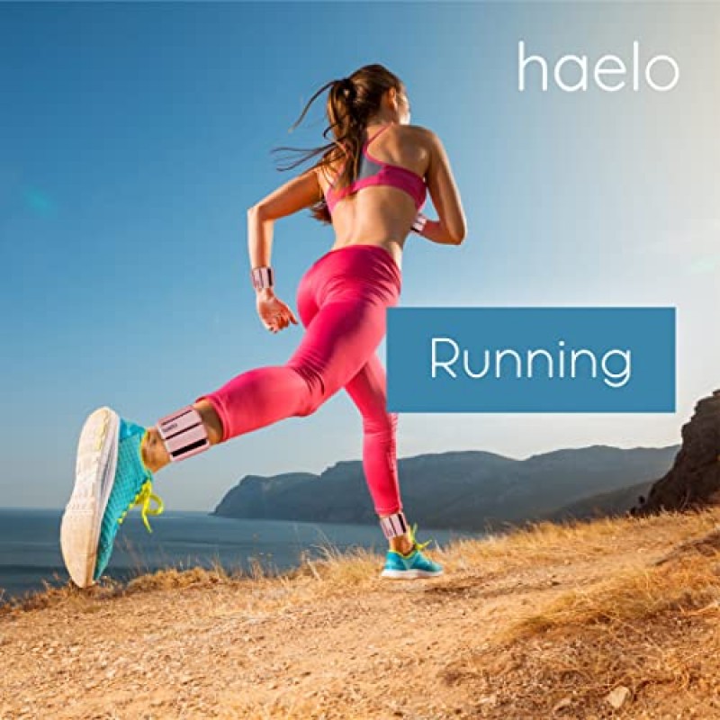 Haelo Hoops - 2개 세트(각 1lb) | 남성과 여성을 위한 조절 가능한 웨어러블 손목 및 발목 무게 | 요가, 댄스, 발레, 필라테스, 유산소 운동, 에어로빅, 걷기