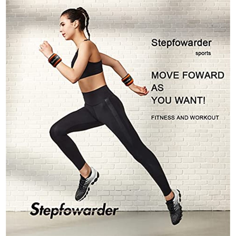Stepfowarder 1-4 Lbs 발목 무게 쌍 세트, 팔, 손 및 다리, 걷기, 조깅, 체조, 에어로빅용 조절 가능한 스트랩 포함 - 여성, 남성, 어린이용 발목/손목 무게