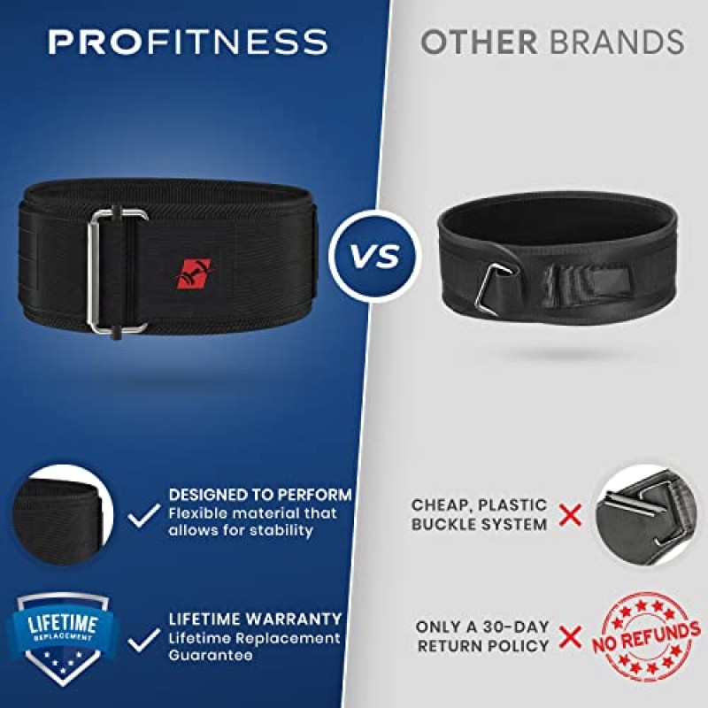 ProFitness 4인치 폭 역도 벨트(미디엄, 블랙/레드)
