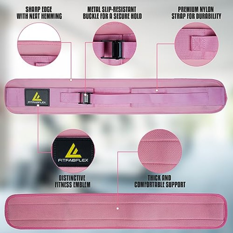 FITFABFLEX 운동용 웨이트용 엉덩이 추진 벨트, 덤벨, 케틀벨 또는 플레이트와 함께 사용하기 쉬운 엉덩이 추진 밴드, 체육관, 가정 운동 또는 여행 시 엉덩이를 보호하는 미끄럼 방지 패딩