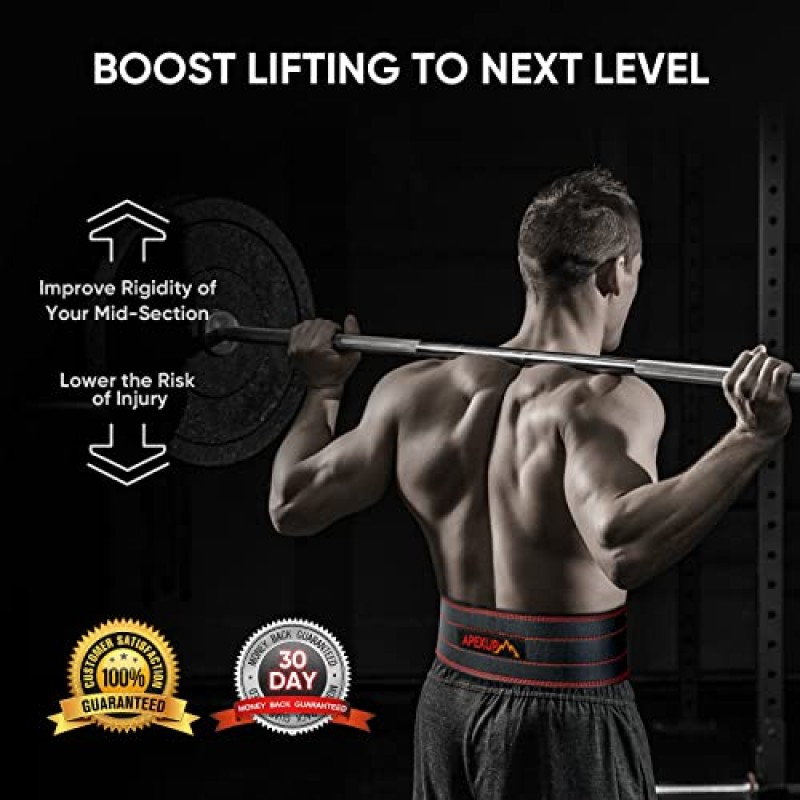 APEXUP 역도 벨트 역도, 스쿼트 리프팅, 근력 훈련, 파워 리프팅, 데드리프트를 위한 100% 정품 가죽 피트니스 체육관 운동 벨트