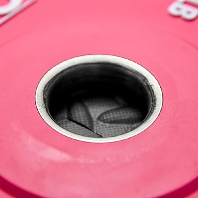 NEXO 5LB 핑크 고무 범퍼 플레이트 쌍 - 프리미엄 무광택 마감 2x 5LB 크로스 트레이닝 웨이트 플레이트