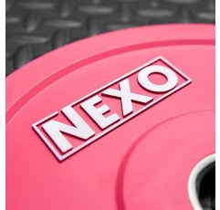 NEXO 5LB 핑크 고무 범퍼 플레이트 쌍 - 프리미엄 무광택 마감 2x 5LB 크로스 트레이닝 웨이트 플레이트
