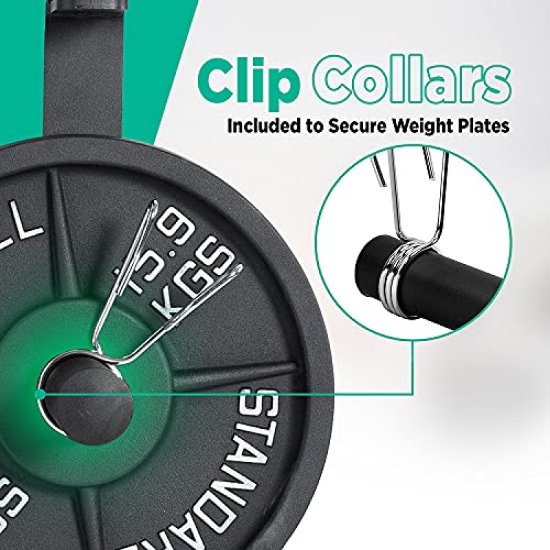 LoGest Farmer Walk Handles - 2개의 Farmers Carry Handles with Clip Collars 세트 - 둔부 종아리 쿼드 등을 목표로 하는 휴대용 운동 장비 그립 강도 향상 보디빌딩 운동에 이상적