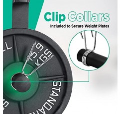 LoGest Farmer Walk Handles - 2개의 Farmers Carry Handles with Clip Collars 세트 - 둔부 종아리 쿼드 등을 목표로 하는 휴대용 운동 장비 그립 강도 향상 보디빌딩 운동에 이상적