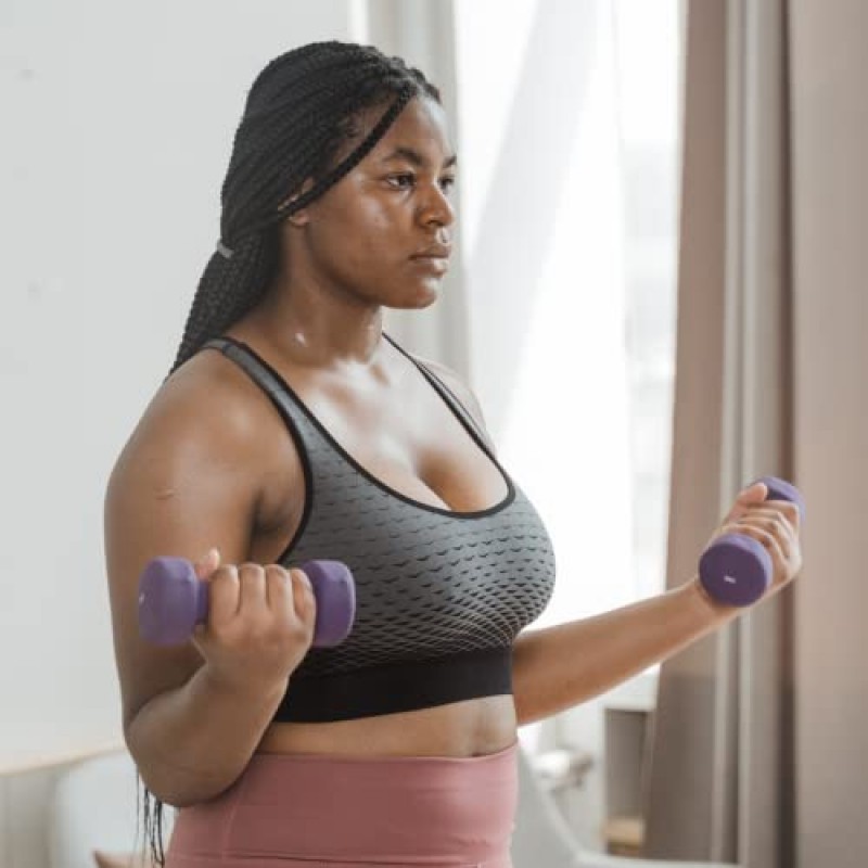 Living.Fit 네오프렌 덤벨 쌍, 네오프렌 커버 핸드 웨이트, 덤벨 쌍. 근력 운동, 토닝 또는 심장 강화 운동을 위한 1LB~8LB 덤벨 세트…
