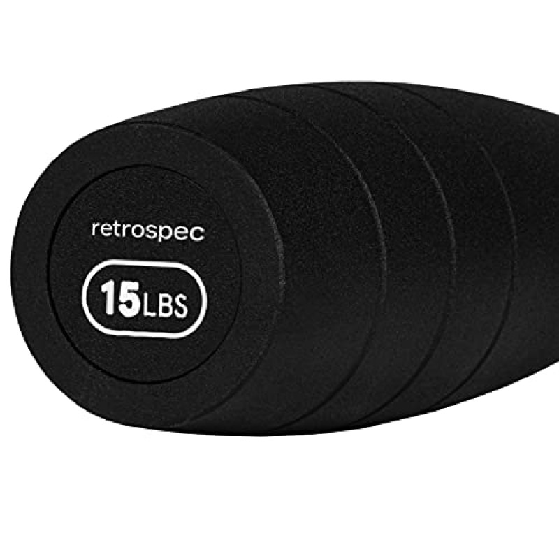 Retrospec Grip Steel 클럽 근력 훈련, 재활, 스트레칭, 컨디셔닝 및 회전 훈련 - 여성 및 남성을 위한 5, 10, 15파운드 옵션