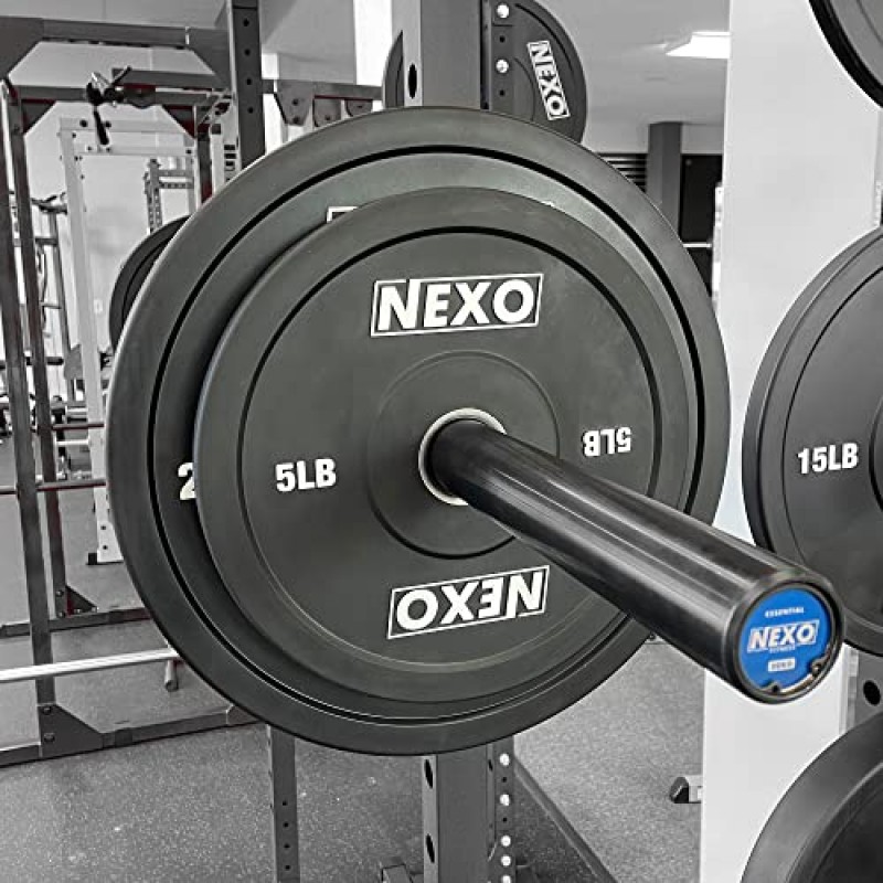 NEXO 5LB 고무 범퍼 플레이트 쌍 - 프리미엄 무광택 마감 2x 5LB 크로스 트레이닝 웨이트 플레이트