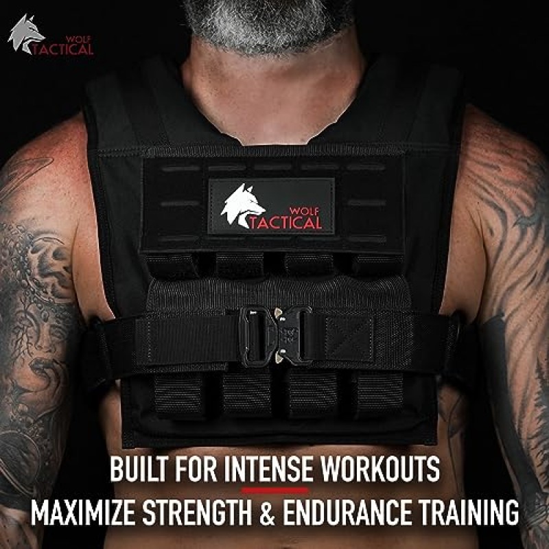 WOLF TACTICAL 가중 훈련 조끼 - 가중 조끼 남성용 근력 훈련 웨이트 조끼 운동 조끼 남성용 웨이트 조끼