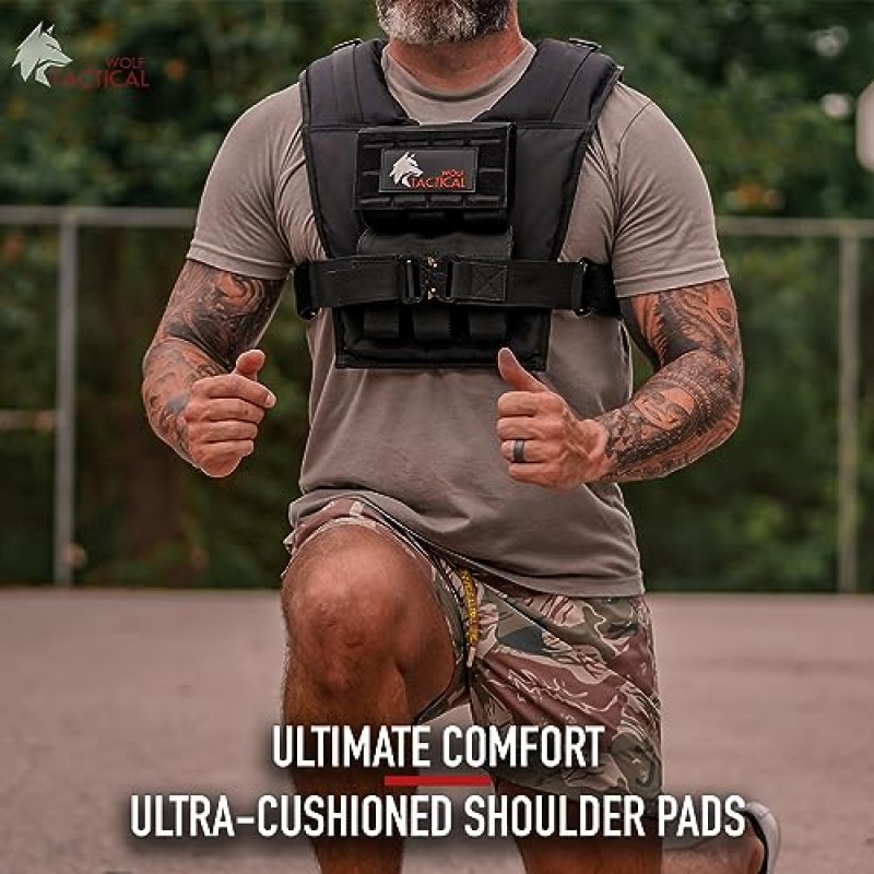 WOLF TACTICAL 가중 훈련 조끼 - 가중 조끼 남성용 근력 훈련 웨이트 조끼 운동 조끼 남성용 웨이트 조끼