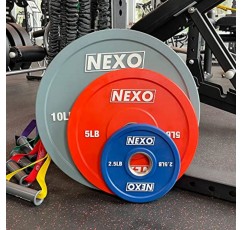 NEXO 2.5LB 파란색 고무 범퍼 플레이트 쌍 - 프리미엄 무광 마감 2x 2.5LB 크로스 트레이닝 웨이트 플레이트