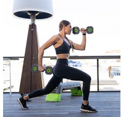 Escape Fitness USA 조절식 덤벨 STAKRBELL - 플랫 스택형 덤벨 - 4.4lbs(2kg) & 6.6lbs(3kg) 1세트 4가지로 만들 수 있는 무게: 4lbs(2kg), 6lbs(3kg), 8lbs(3.6kg), 10파운드(4.5kg), 그레이/그린 (ASTAKR46)