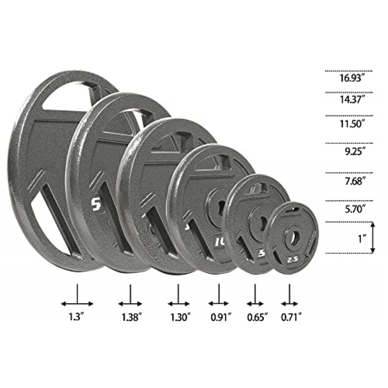 BalanceFrom Olympic 2인치 또는 표준 1인치 주철 플레이트 근력 훈련 및 역도용 웨이트 플레이트