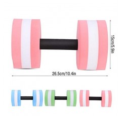 2PCS 워터 플로트 덤벨 보디 빌딩 훈련 피트니스 요가 수영 훈련을위한 남여 성인 아쿠아 덤벨 (핑크)