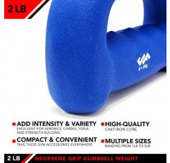 JFIT 네오프렌 D 그립 덤벨 - 싱글 웨이트 1LB-5LB - 프리미엄 미끄럼 방지, 핸드 웨이트, 인체공학적 디자인