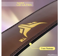 Mytra Fusion 역도 벨트 더블 프롱 버클 파워 리프팅 백 지원 벨트 역도용 100% 가죽 체육관 벨트 남성용 여성용 역도 벨트, 파워 리프팅, 근력 훈련, 스쿼트 또는 데드리프트 운동 최대 600파운드.
