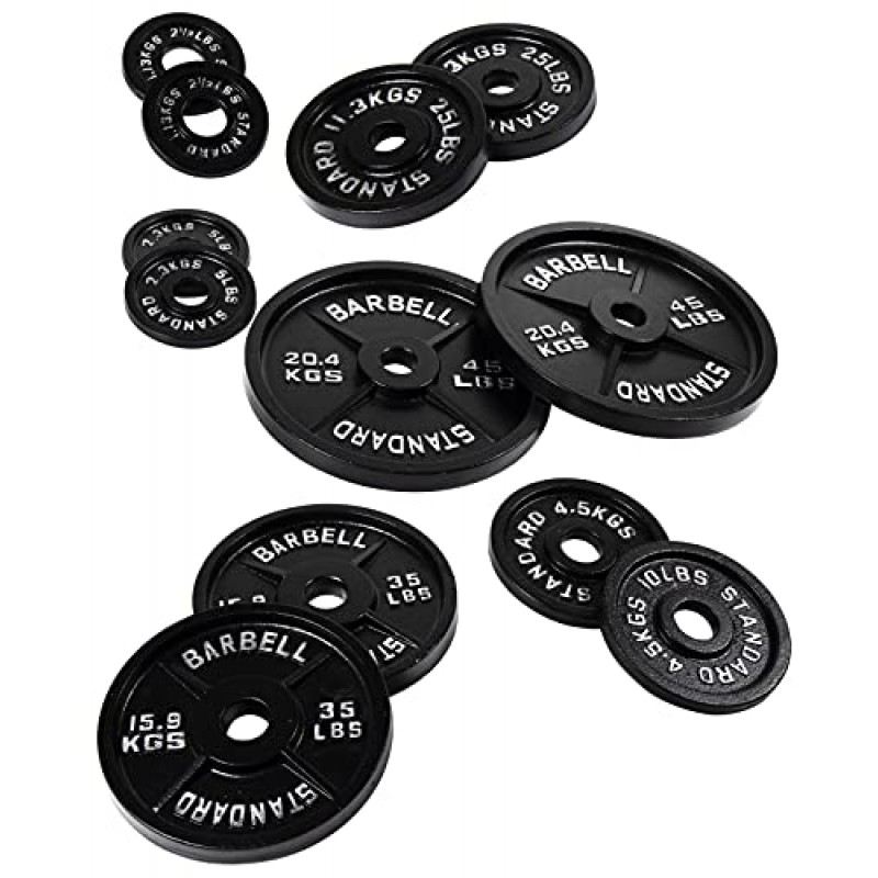 BalanceFrom Cast Iron Olympic 2인치 웨이트 플레이트, 싱글 또는 페어