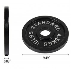 BalanceFrom Cast Iron Olympic 2인치 웨이트 플레이트, 싱글 또는 페어