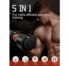 WHATAFIT 조정 가능한 덤벨 세트, 남성 및 여성용 트레이가 있는 55lb 단일 덤벨 세트, 근력 훈련 운동 장비용 미끄럼 방지 손잡이가 있는 빠른 무게 조절
