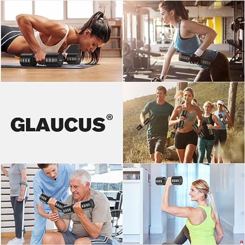 GLAUCUS 조정 가능한 무게 덤벨 세트 - 집에서 여성을 위한 한 쌍의 4lb 6lb 8lb 10lb(각 2lb-5lb) 프리 웨이트 세트 체육관 장비 운동 십대를 위한 근력 운동