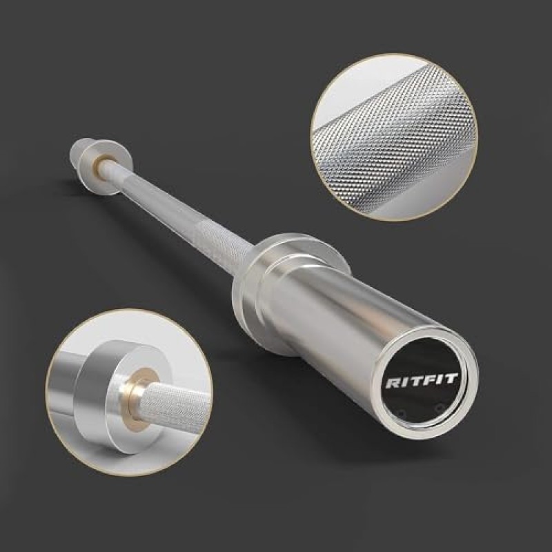 RitFit 4FT/5FT/6FT/7FT 남성용 및 여성용 올림픽 바벨 바, 역도용 웨이트 바, 스쿼트 및 벤치 프레스