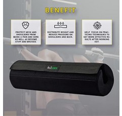 A2ZCARE 바벨 스쿼트 패드 - 스쿼트, 런지 및 엉덩이 밀어내기를 위한 목 및 어깨 보호 패드 지원 - 블랙