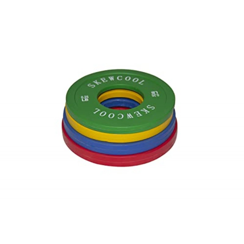 SKEWCOOL 분수 마이크로 웨이트 플레이트 8개 세트 고무 웨이트 플레이트 0.25LB 0.5LB 0.75LB 1 LB 근력 훈련용 올림픽 바벨용 변경 플레이트 웨이트 플레이트