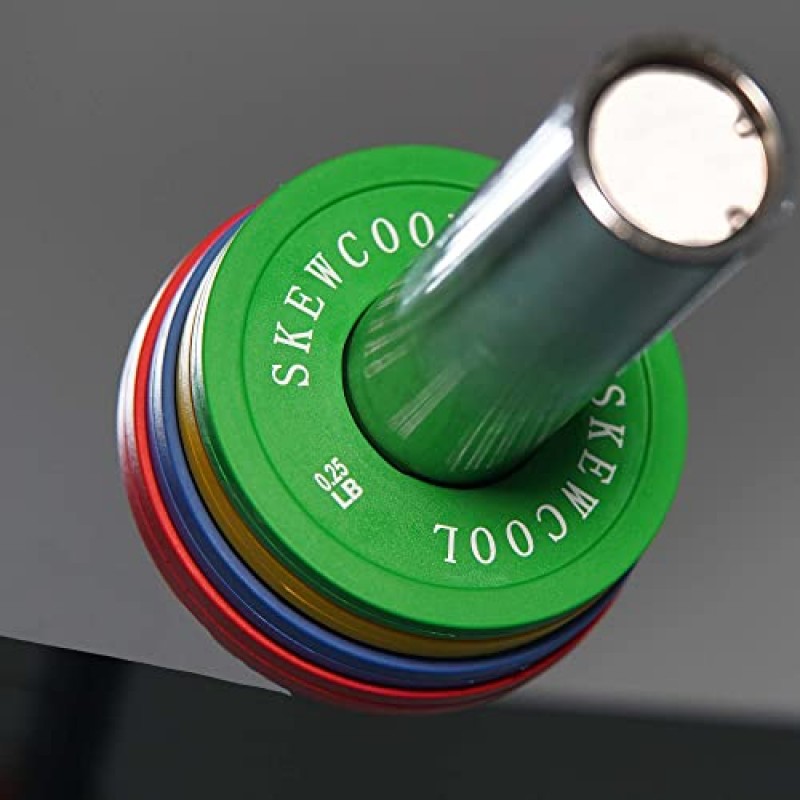 SKEWCOOL 분수 마이크로 웨이트 플레이트 8개 세트 고무 웨이트 플레이트 0.25LB 0.5LB 0.75LB 1 LB 근력 훈련용 올림픽 바벨용 변경 플레이트 웨이트 플레이트