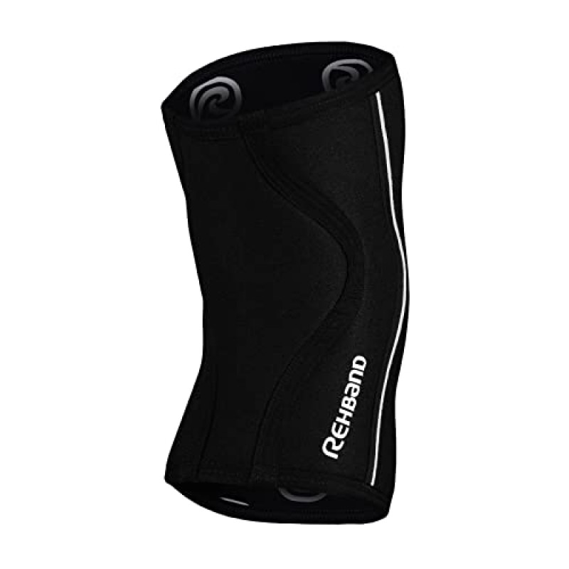 근력 스포츠용 Rehband 7mm 파워 맥스 무릎 압축 슬리브, 경쟁 등급, 보디빌딩 및 헤비 파워리프팅용 네오프렌 무릎 슬리브, 색상: 블랙 - 1 쌍, 크기: X-소형